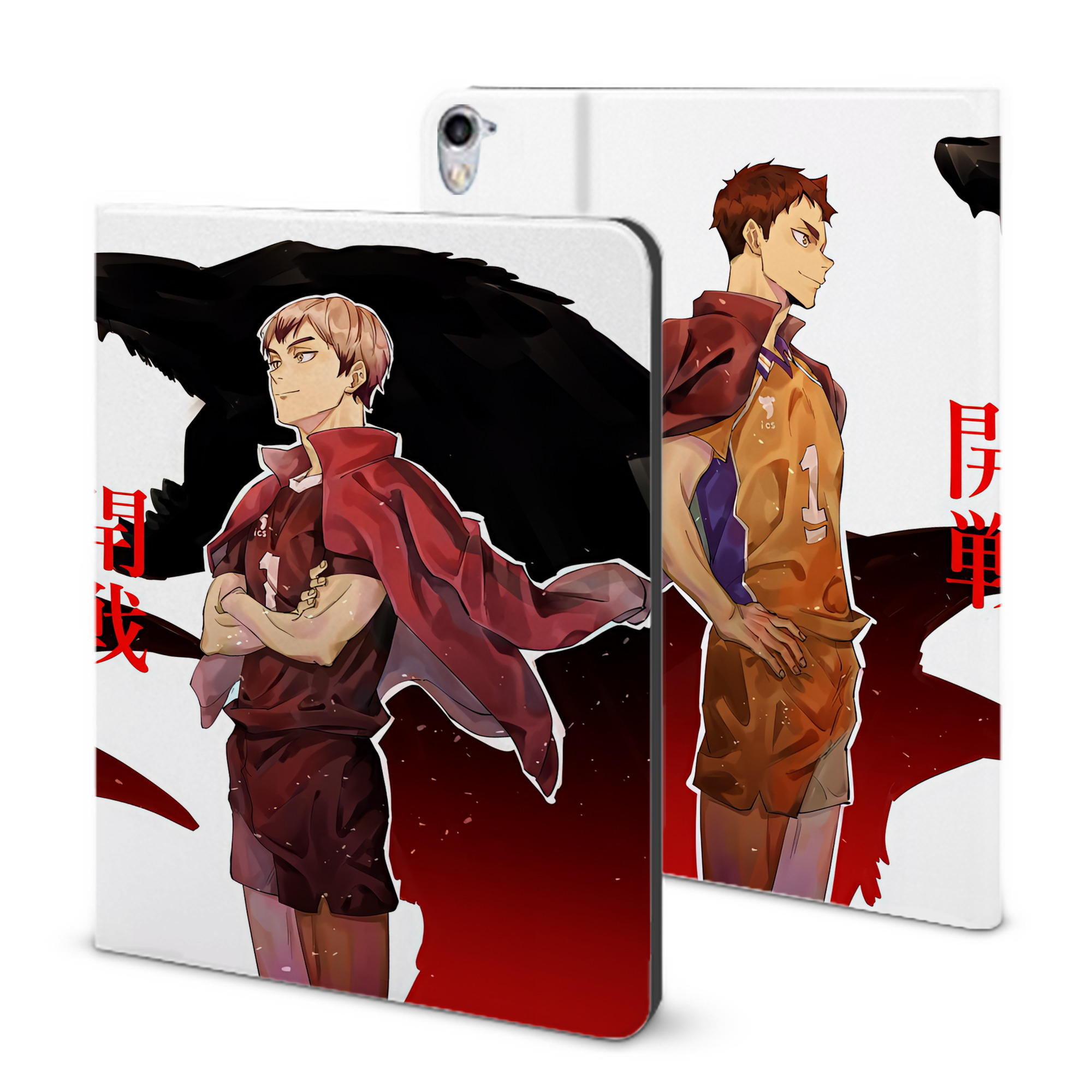 （画像用） ハイキュー!! Haikyu!! IPad ケース ブック型 PUレザー TPU 耐衝撃 軽量 薄型 ペン収納なし 全面保護 IPad 各モデル対応